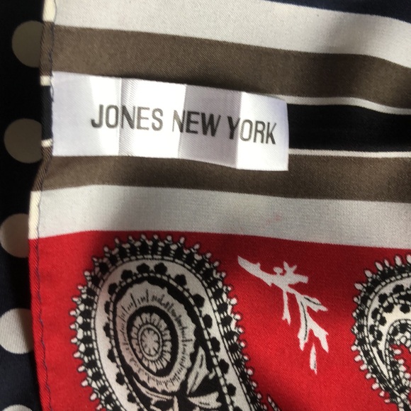 Jones New York Retro VTG Oblong Double Layer Polka Dot, Paisley Print. Unisex - Picture 3 of 9